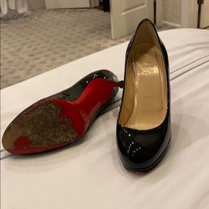 Christian louboution patent leather platform heels